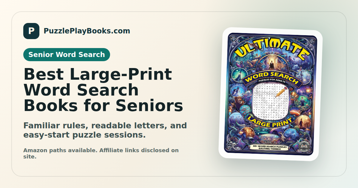 Senior reader solving a large-print word search puzzle at a cozy table
