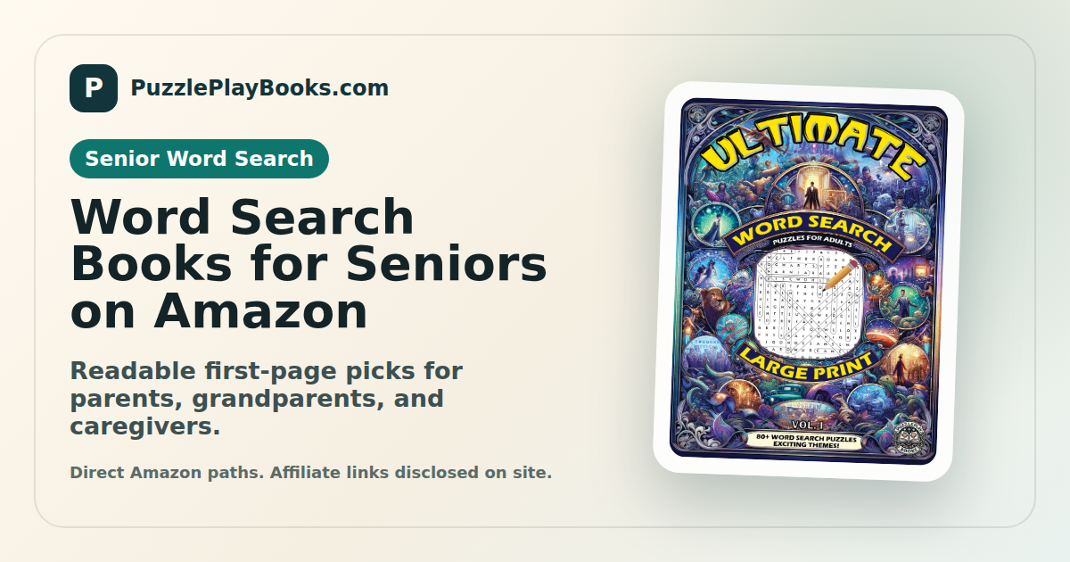 Word Search Books for Seniors on Amazon | PuzzlePlay Books