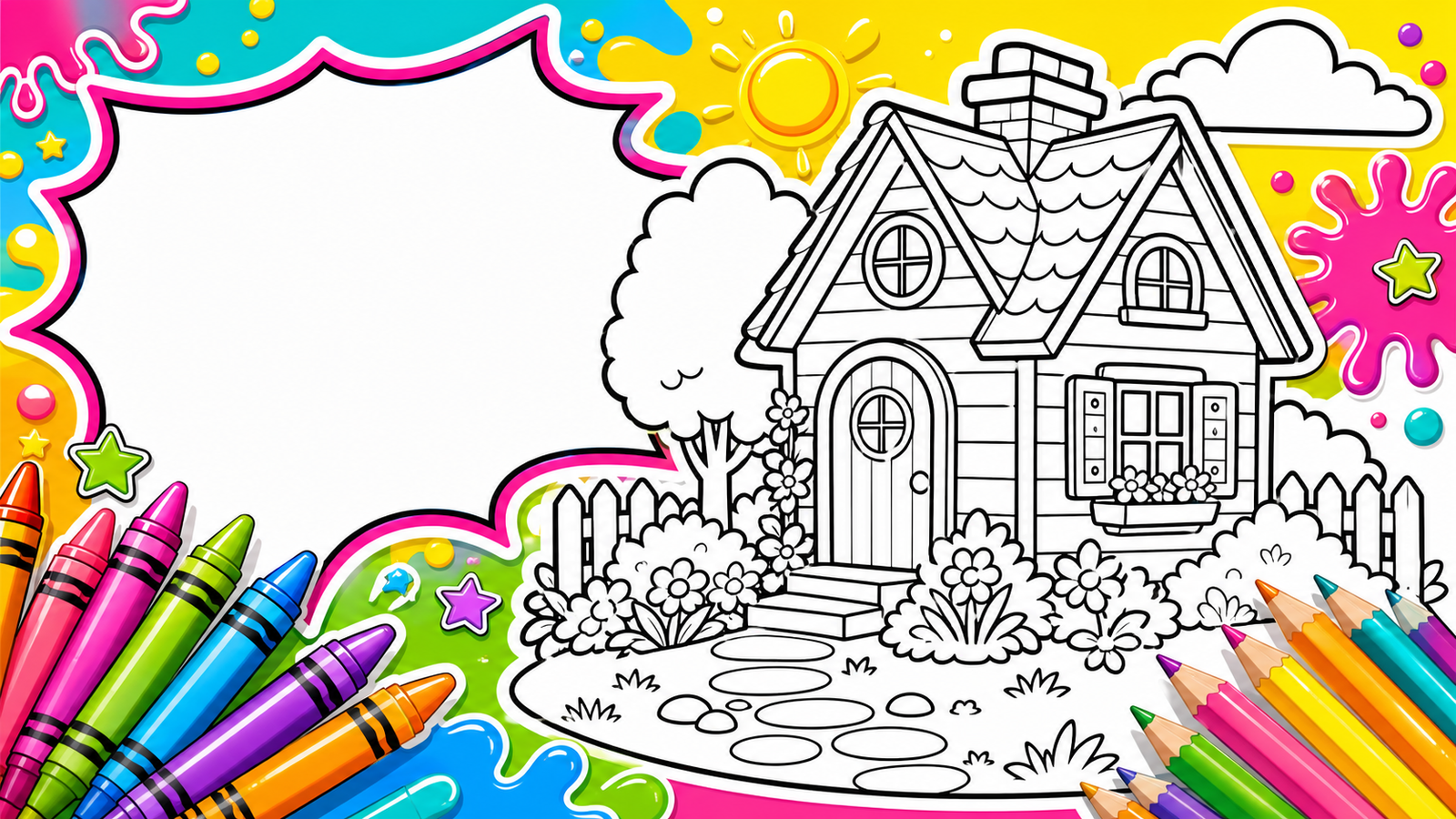 Coloring Prompt: Cozy House card