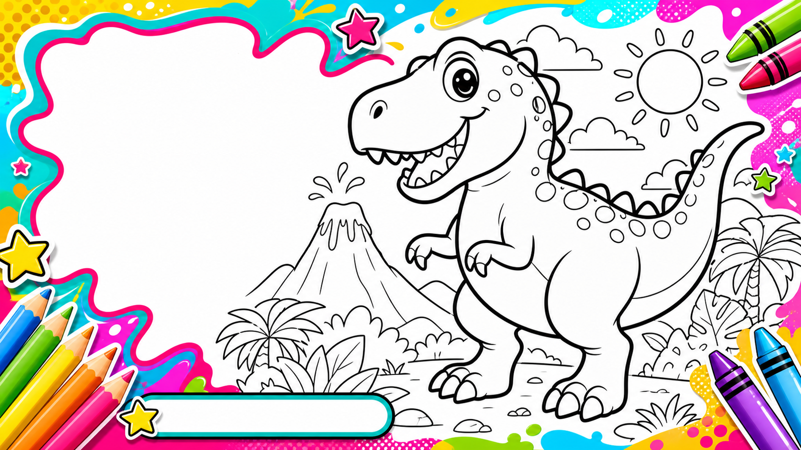 Coloring Prompt: Dino Mood card